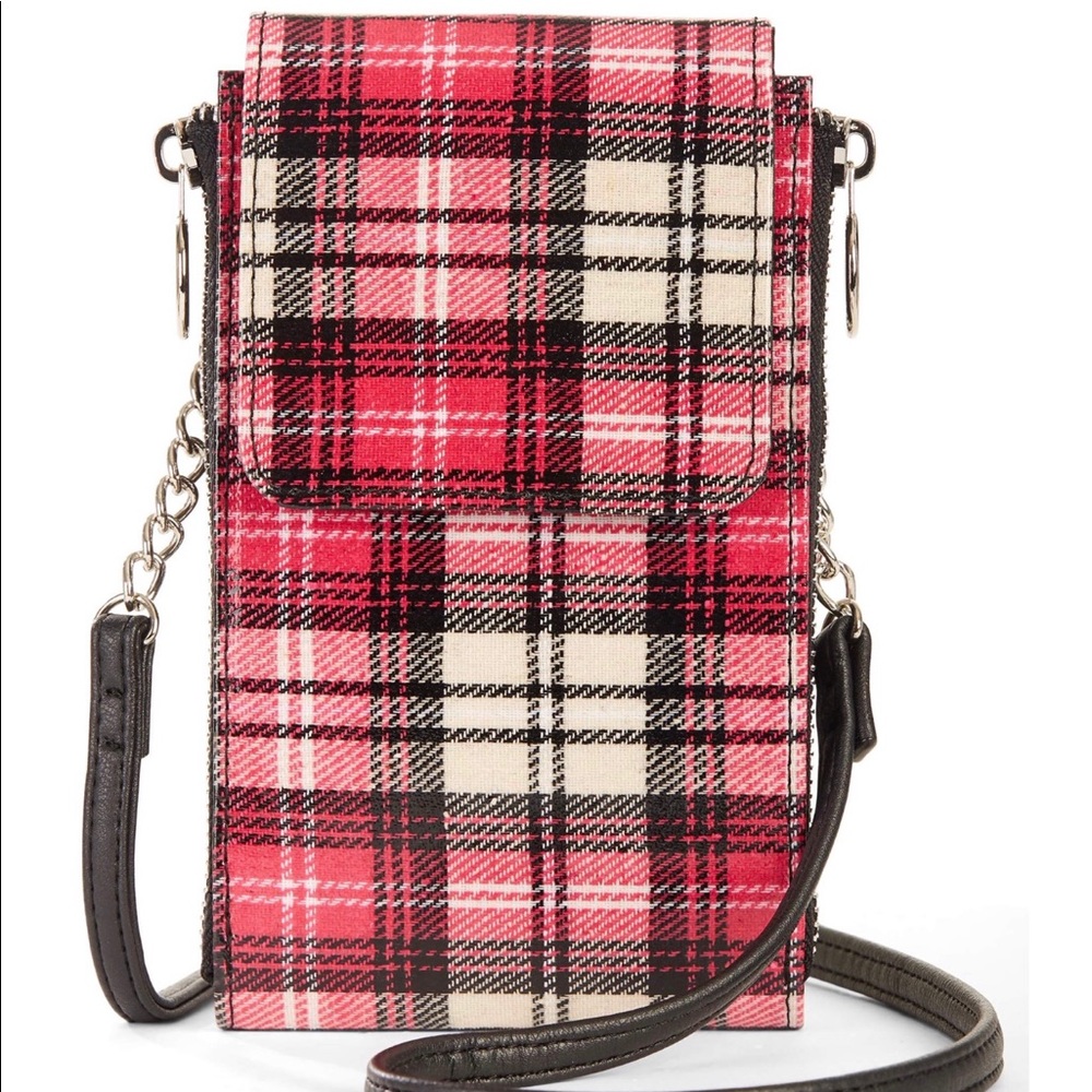 New NO Boundaries Plaid Underglass Chain Crossbody